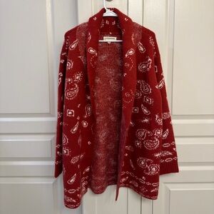 Lucky Brand Paisley Bandana Print Cardigan